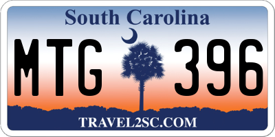SC license plate MTG396