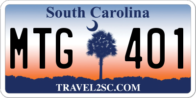 SC license plate MTG401