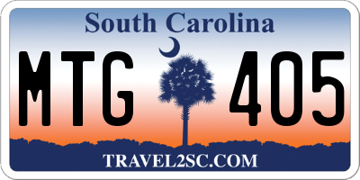 SC license plate MTG405