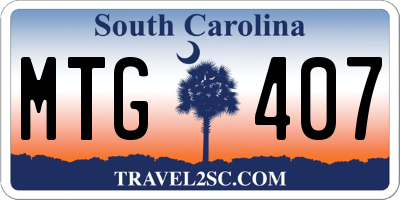 SC license plate MTG407