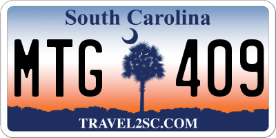 SC license plate MTG409