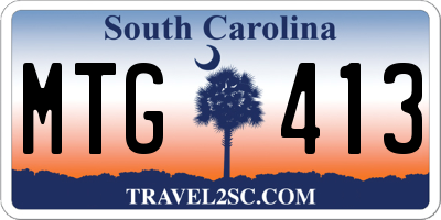 SC license plate MTG413