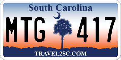SC license plate MTG417