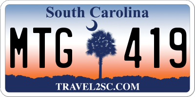 SC license plate MTG419