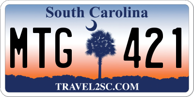 SC license plate MTG421