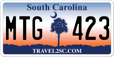 SC license plate MTG423