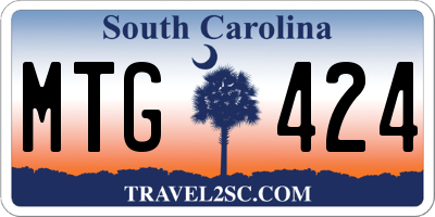 SC license plate MTG424