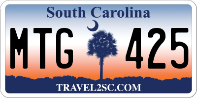 SC license plate MTG425