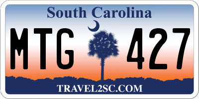 SC license plate MTG427