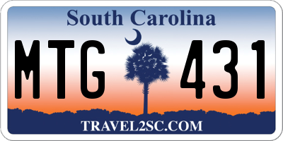 SC license plate MTG431