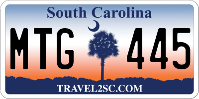 SC license plate MTG445