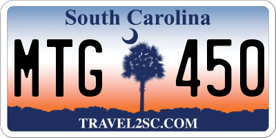SC license plate MTG450