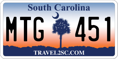 SC license plate MTG451