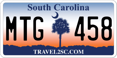 SC license plate MTG458