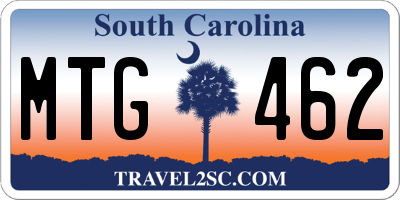 SC license plate MTG462