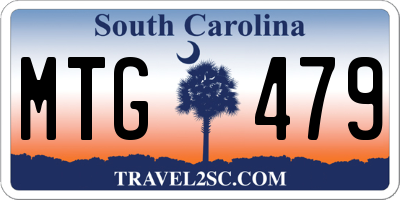 SC license plate MTG479