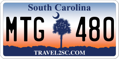 SC license plate MTG480