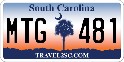SC license plate MTG481