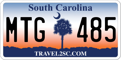 SC license plate MTG485