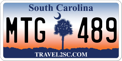 SC license plate MTG489
