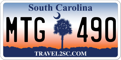 SC license plate MTG490