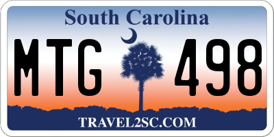 SC license plate MTG498