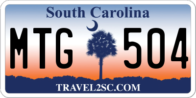 SC license plate MTG504