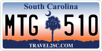 SC license plate MTG510
