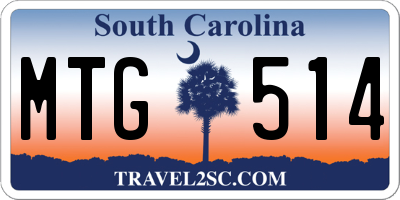 SC license plate MTG514