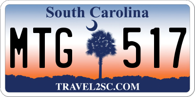 SC license plate MTG517