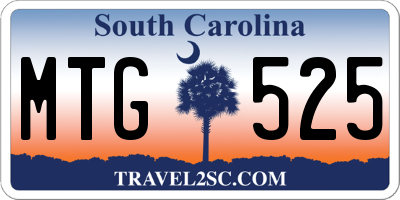 SC license plate MTG525