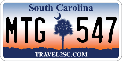 SC license plate MTG547