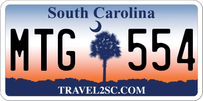 SC license plate MTG554