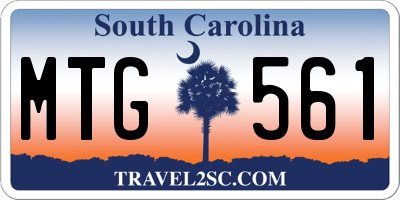 SC license plate MTG561