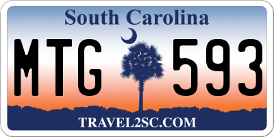 SC license plate MTG593