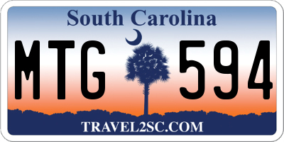 SC license plate MTG594