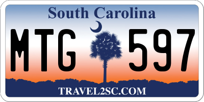 SC license plate MTG597