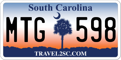 SC license plate MTG598