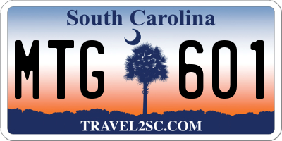 SC license plate MTG601