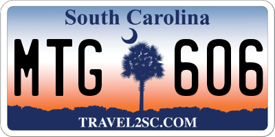 SC license plate MTG606