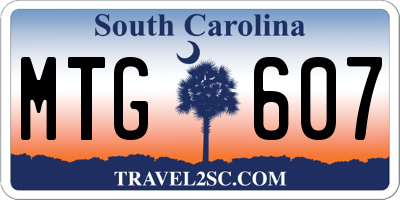 SC license plate MTG607
