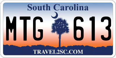 SC license plate MTG613