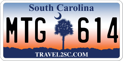 SC license plate MTG614