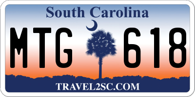 SC license plate MTG618