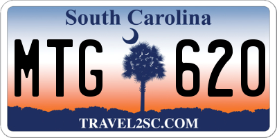 SC license plate MTG620