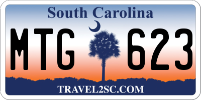 SC license plate MTG623