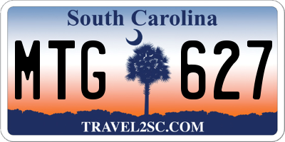 SC license plate MTG627