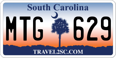 SC license plate MTG629
