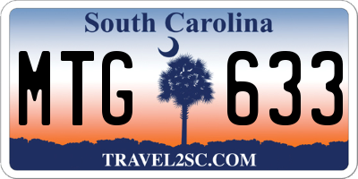SC license plate MTG633