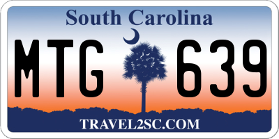 SC license plate MTG639